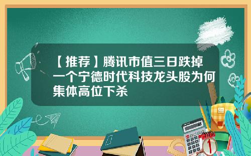 【推荐】腾讯市值三日跌掉一个宁德时代科技龙头股为何集体高位下杀