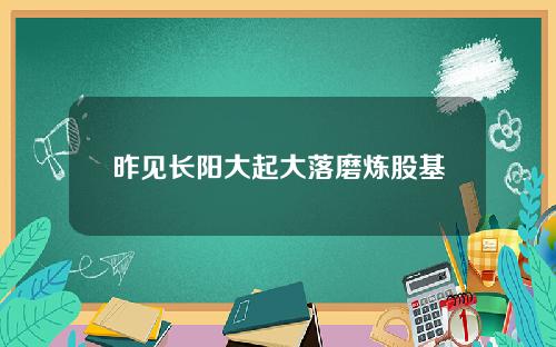 昨见长阳大起大落磨炼股基