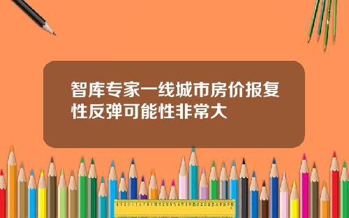 智库专家一线城市房价报复性反弹可能性非常大