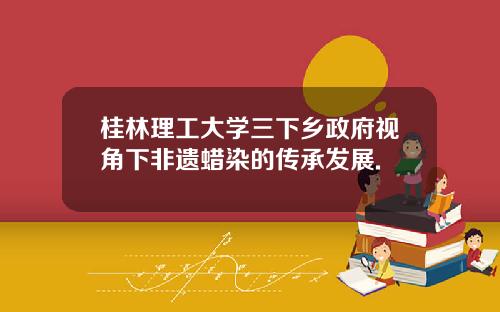 桂林理工大学三下乡政府视角下非遗蜡染的传承发展.