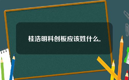 桂浩明科创板应该姓什么.