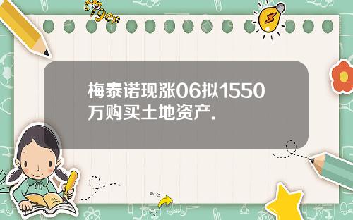 梅泰诺现涨06拟1550万购买土地资产.