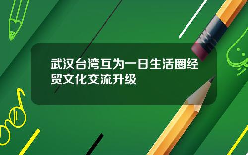 武汉台湾互为一日生活圈经贸文化交流升级