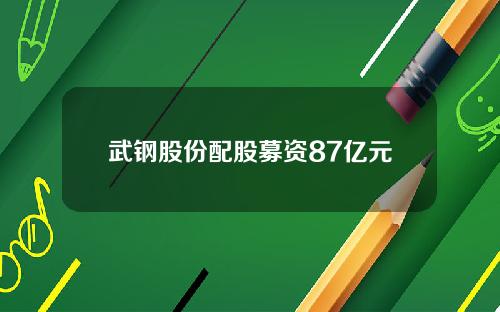 武钢股份配股募资87亿元