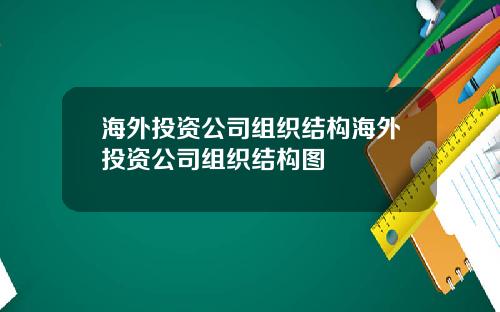 海外投资公司组织结构海外投资公司组织结构图