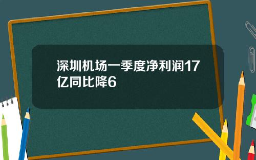 深圳机场一季度净利润17亿同比降6