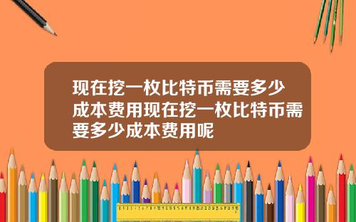 现在挖一枚比特币需要多少成本费用现在挖一枚比特币需要多少成本费用呢