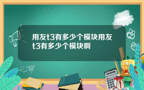 用友t3有多少个模块用友t3有多少个模块啊