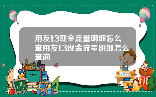 用友t3现金流量明细怎么查用友t3现金流量明细怎么查询