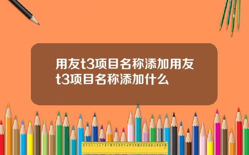 用友t3项目名称添加用友t3项目名称添加什么