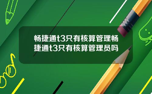 畅捷通t3只有核算管理畅捷通t3只有核算管理员吗