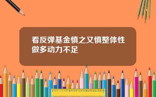 看反弹基金慎之又慎整体性做多动力不足