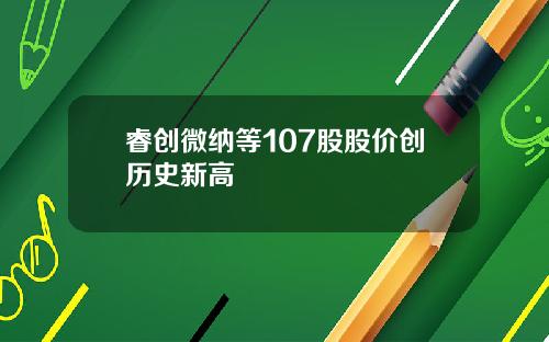 睿创微纳等107股股价创历史新高