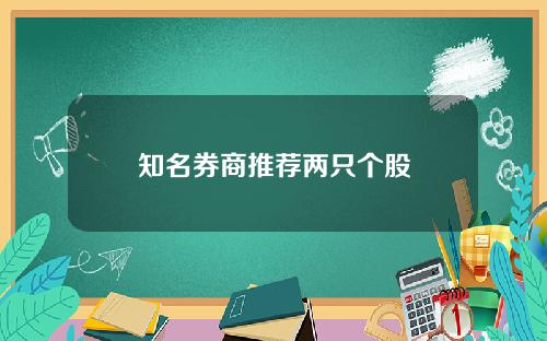 知名券商推荐两只个股