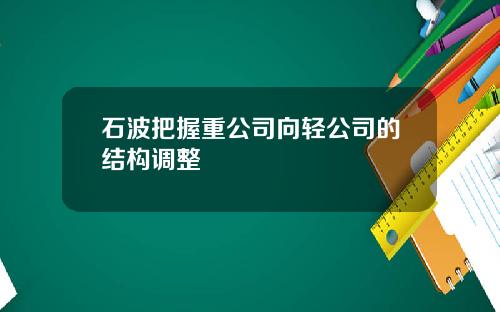 石波把握重公司向轻公司的结构调整