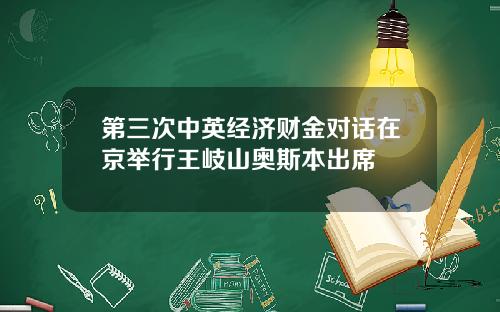 第三次中英经济财金对话在京举行王岐山奥斯本出席