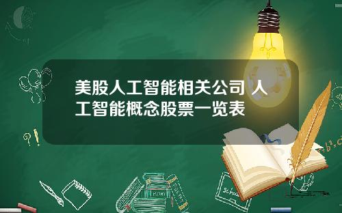 美股人工智能相关公司 人工智能概念股票一览表