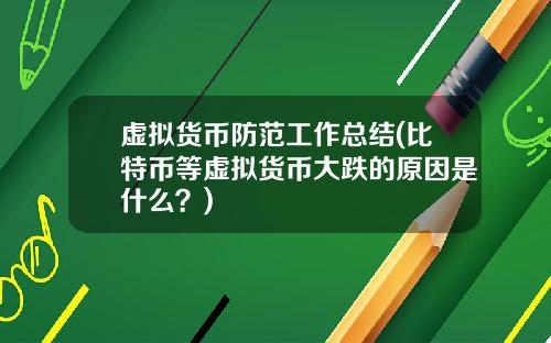 虚拟货币防范工作总结(比特币等虚拟货币大跌的原因是什么？)