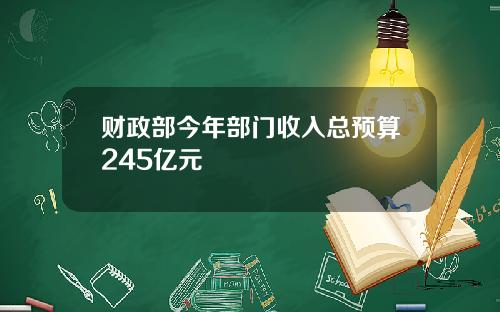 财政部今年部门收入总预算245亿元