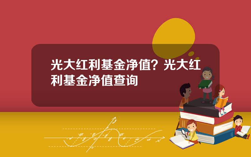 光大红利基金净值？光大红利基金净值查询