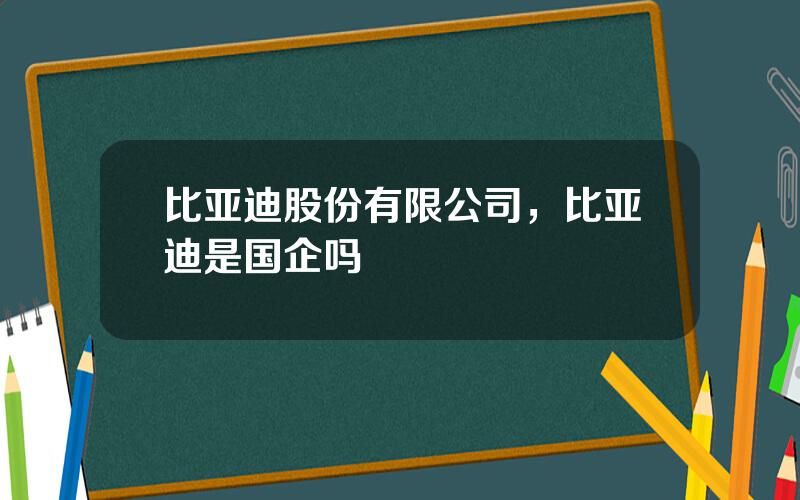 比亚迪股份有限公司，比亚迪是国企吗