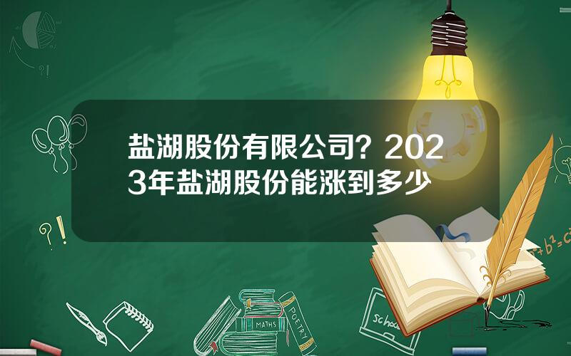 盐湖股份有限公司？2023年盐湖股份能涨到多少