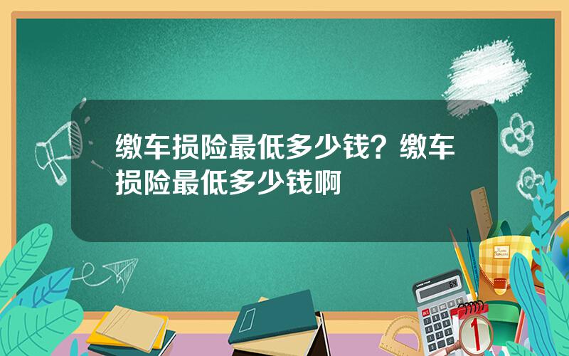 缴车损险最低多少钱？缴车损险最低多少钱啊