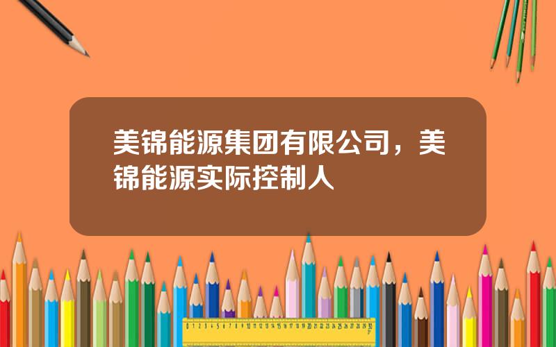 美锦能源集团有限公司，美锦能源实际控制人