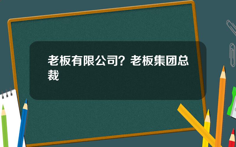 老板有限公司？老板集团总裁