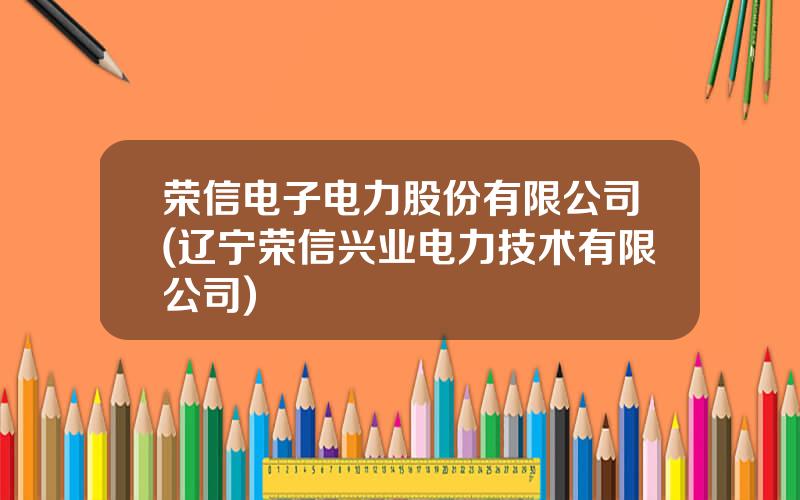 荣信电子电力股份有限公司(辽宁荣信兴业电力技术有限公司)