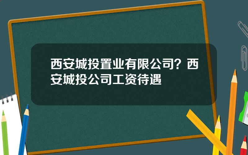 西安城投置业有限公司？西安城投公司工资待遇