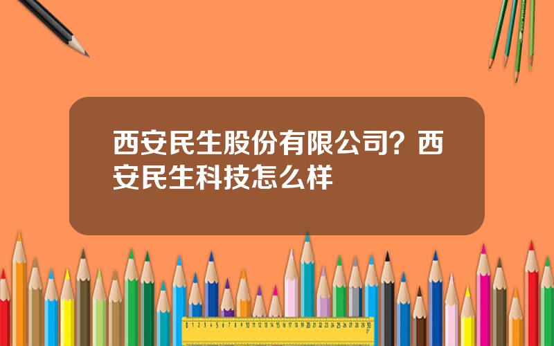 西安民生股份有限公司？西安民生科技怎么样