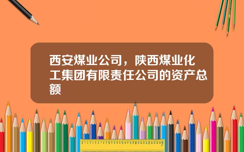 西安煤业公司，陕西煤业化工集团有限责任公司的资产总额