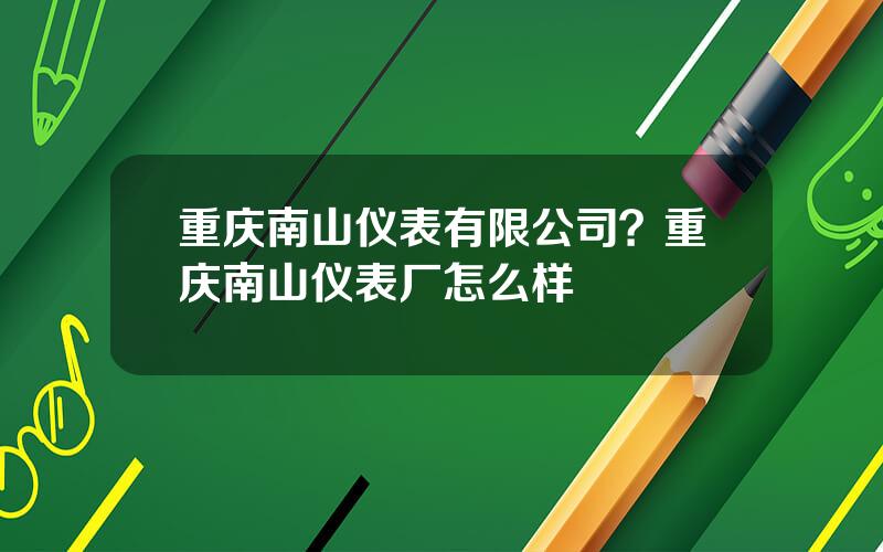 重庆南山仪表有限公司？重庆南山仪表厂怎么样