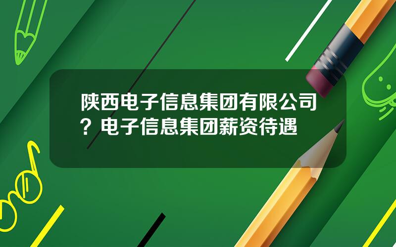 陕西电子信息集团有限公司？电子信息集团薪资待遇